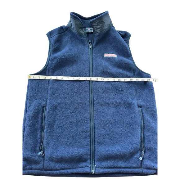 Vineyard Vines Mens Medium Navy Blue Harbor Full Zip Fleece Vest Preppy Coastal - Picture 6 of 9